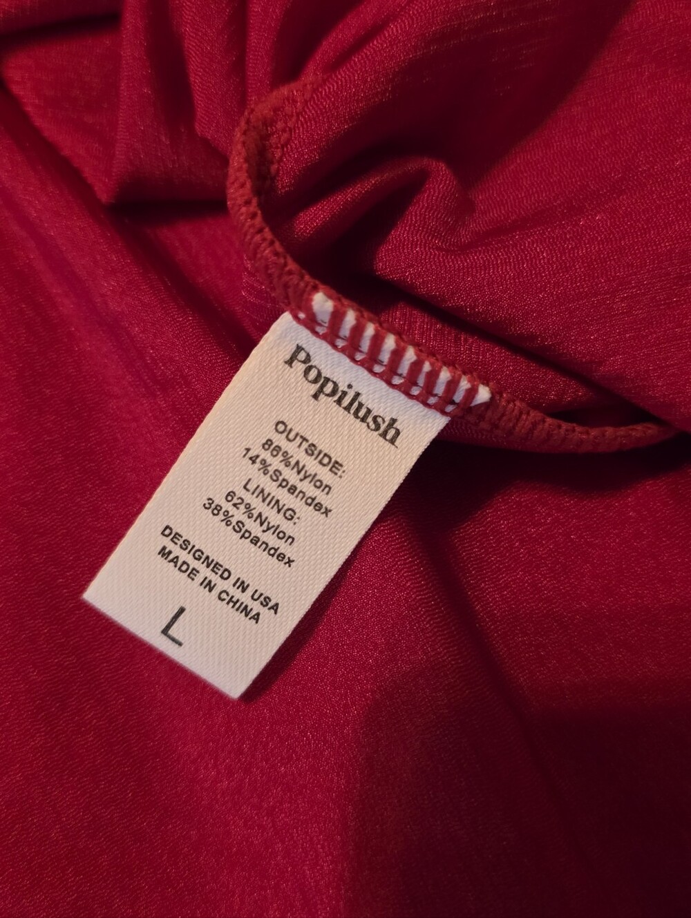 Popilush New Red Satin Shapewear Dress Size L - Picture 9 of 10